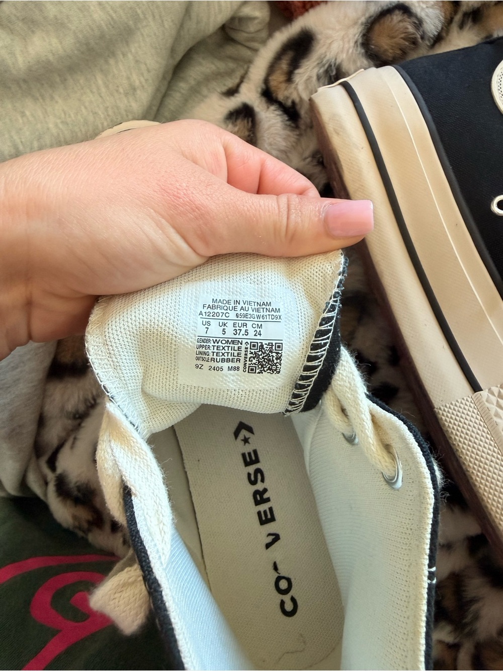 Converse High Top Sneakers - Black and White - Picture 3 of 4